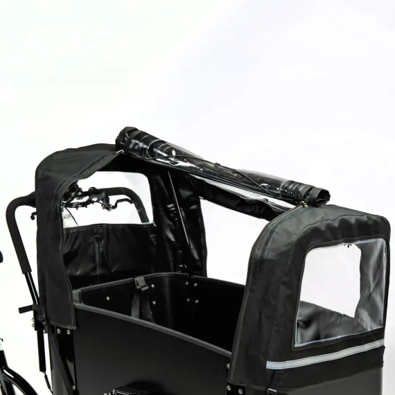 Tenda parapioggia per cargo bike Flex-Delight aperto