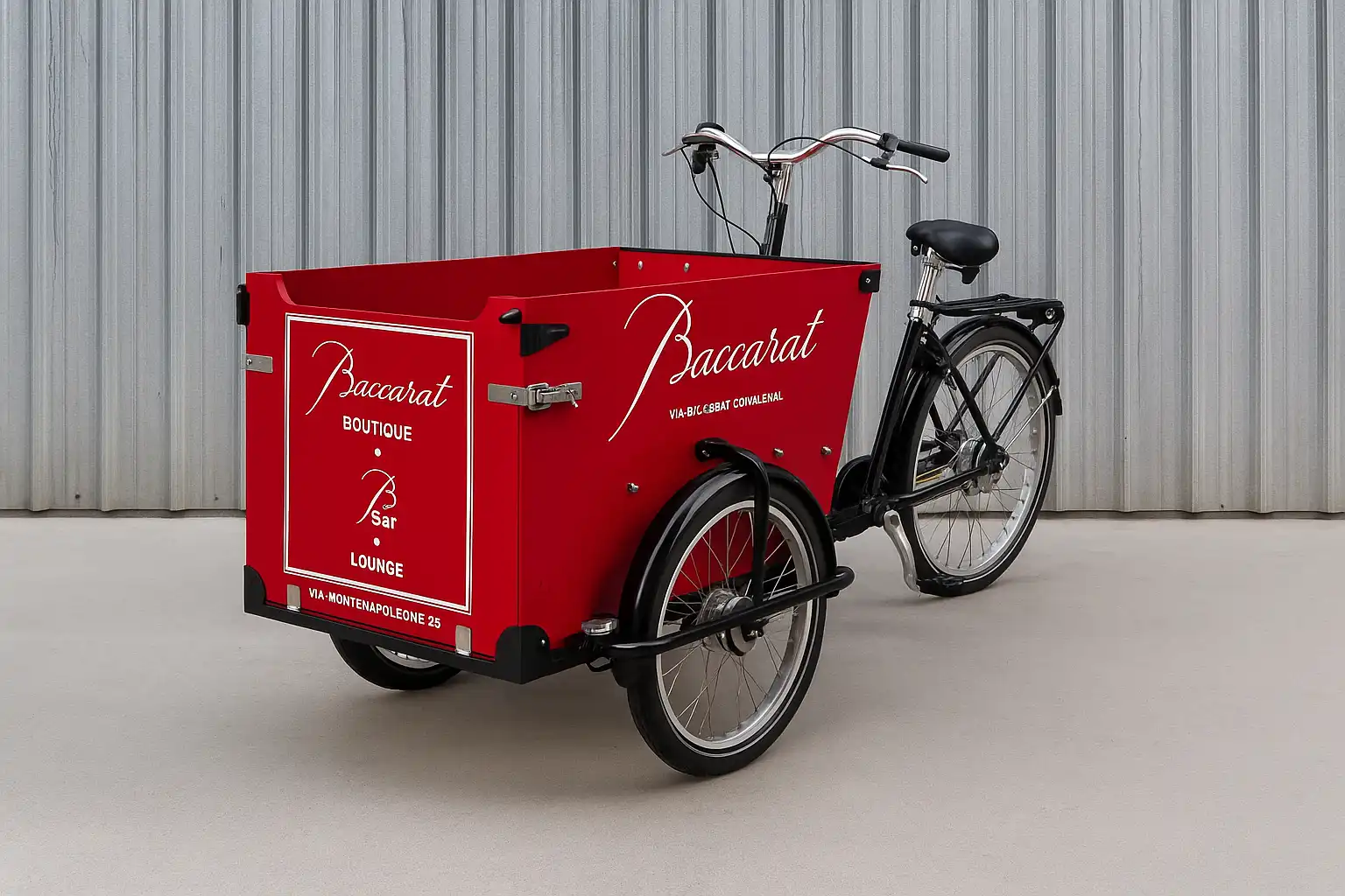 Cargo bike utilizzata durante eventi pubblicitari per comunicazione itinerante