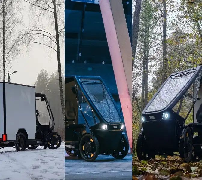E-cargo bike Vok XL con sistema frenante eABS testata in condizioni di neve e pioggia
