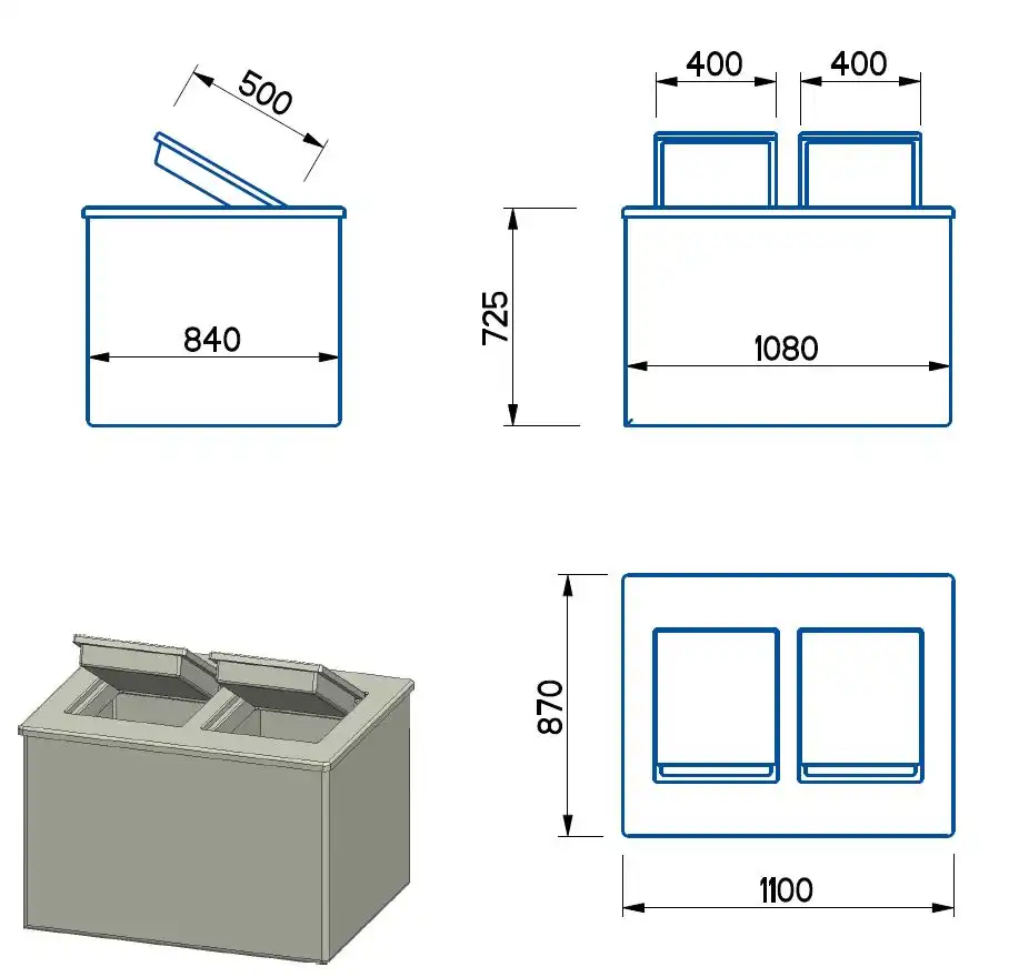 Disegno Tecnico cassone coibentatato