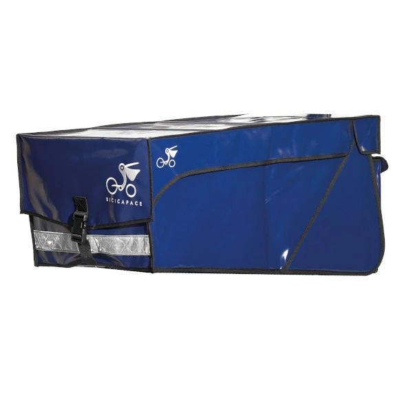 Bicicapace - Vano anteriore per Pelican in PVC blu, dim. 80x48xH39, 150 lt (Roll bar incluso)