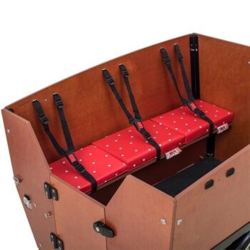 cuscini panca 3 posti cargobike max rosso pois