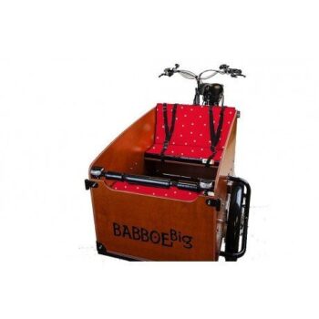 cuscini panca rosso pois per cargo bike Babboe Big